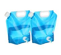 Zohuwerui 2 Pièce Réservoir d'eau Pliable avec Robinet et Couvercle, 5L Bidon Eau Flexible Sac d'eau Pliable, Poche Eau Portable pour Randonnée Pique-Nique Barbecue Voyage Camping en Plein Air