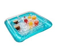 Zohuwerui Bar Gonflable,Plateau Flottant Carré Portable avec Bouchon De Vidange,Glacière pour Buffet Gonflable | pour Fêtes en Piscine Jardin Terrasse Été Bière Boissons Bateau Camping