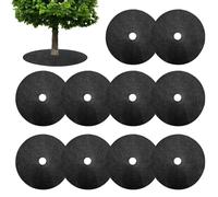 Zohuwerui Lot de 5 Disque de Paillage pour Arbre, 15cm Ronde Tapis de Paillage Anti Mauvaise Herbes, Anneaux de Paillis d'arbre Non Tissés, Protection P-lante, Mauvaises Herbes, Gel