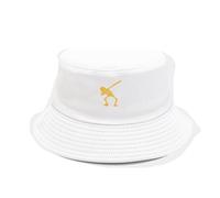 ZoikoM Halloween Bucket Hat Hip Hop Skull Pattern Neutral Bucket Hat Outdoor Hat Fashion Hat Sun Hat Trendy Cool Accessories Embroidery 3D Patternse (Coton, Blanc)