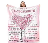 zoiluku Couverture cadeau pour petite-fille de la part de grand-mère, grand-père, petite-fille, 152,4 x 127 cm, cadeau de Noël pour petite-fille, cadeau d'anniversaire pour petite-fille