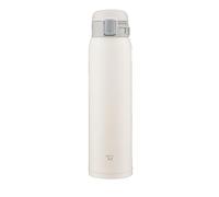 Zojirushi SM-SF60-WM Bouteille d'eau, boisson directe, ouverture par simple pression, tasse en acier inoxydable, 600 ml, blanc pâle