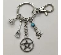 ZOJK 1 Pcs Sorcière Sac À Main Charme Porte-Clés Sorcière Chapeau Charm Pentacle Balai Porte-Clés Ami Porte-Clés