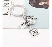 ZOJK Porte Clef Dreaming Sea Dolphin and Conch Keychain Summer Vacation Fabrication de Bijoux 1 pièce
