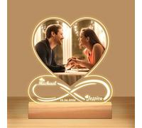 Zokeynice Cadeau Femme Personnalisé, Cadre Photo Personnalisé avec Photo, Lampe Personnalisée avec Photo, Cadeau Personnalisé Couple Copain Copine Original, Cadeau Saint Valentin Femme & Homme