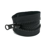 ZOKJSW 1 Pièces Fermetures éclair à glissière Spirale Non séparable 70 cm en Nylon - Curseur autobloquant en métal - Couleur Noir - vêtement Couture Pantalon mercerie
