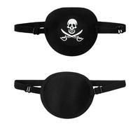 ZOKJSW 2 pcs Patchs oculaires réglables pour Adultes et Enfants Cache œil médical réglable Cache œil de Pirate pour Yeux Gauche ou Droit amblyopie paresseuse et Cosplay