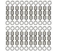 ZOKJSW 20pcs Émerillons de Pêche Haute Vitesse 3 Émerillons à Rouleaux Triple Émerillons Leader Émerillons Accessoire Peche