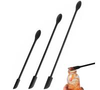 ZOKJSW 3pcs Petites cuillères en silicone, long manche en silicone, flacon étroit, résistant à la chaleur, mini spatule en silicone pour maquillage, pour obtenir la dernière goutte des bouteilles