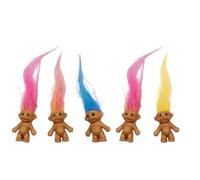 ZOKJSW 5 pièces Mini-poupées Trolls,Trolls Vintage en PVC,poupée Porte-Bonheur,Mini-Figures d'action,3 cm,Charmante Collection de Petits Gars Mignons,Projet d'école,Artisanat,Cadeaux de fête