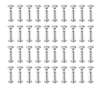 ZOKJSW 50 pcs vis d'assemblage vis de Meuble vis à Douille Acier nickelé vis d'assemblage connecteur de Meuble connecteur d'armoire