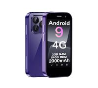 ZOKOE Mini Kids Smartphone Ecran 3 Pouces 2000 mAh 3GB RAM 64GB ROM 2.0+5.0MP Face Unlock 4G No Contract Phone（Violet, 3GB+64GB）