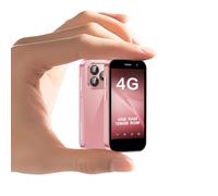 ZOKOE Mini Smartphone 4G écran 3 Pouces 2000 mAh 2.0+5.0 mégapixels, déverrouillage du Visage Téléphone Compact pour Enfants (Rose,4GB+128GB)