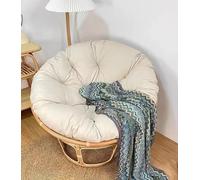 ZOKT Coussin pour fauteuil papasan - Rond - Imperméable - Pour fauteuil pivotant, fauteuil suspendu - Pour meubles de jardin - Beige - 40 x 40 cm