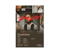 Zola Art Poster Hip-Hop Music Album Cicatrices Couverture Tracklist Élégant Rappeur Chanteur Cadeau Décoration de Salle de Rap Poster Toile Décoration Murale Image Peintures pour Salon Chambre