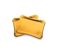 ZOLA PARTY - Lot de 10 Plateaux Jetables en Carton Doré - Présentoirs à Gâteaux, Pâtisseries, Apéritifs, Buffets, Hors-d’œuvre, Amuse-Bouches - Mariage, Anniversaire, Noël - 25 x 35 cm