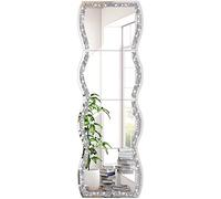 ZOLAPI Ensemble de 4 miroirs de Forme ondulée ornés de Strass - Miroir de Dressing et de Maquillage, pour décoration, Salle de Sport, Portes - 27,9 x 38,1 cm