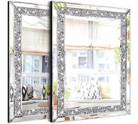 ZOLAPI Lot de 2 miroirs muraux en cristal avec strass et diamants pour couloir, pour salle de bain, chambre à coucher, 27,9 x 38,1 cm
