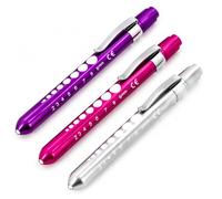 Zolara 3 Pièces Lampe Stylo Infirmière Mobile, Lampes de Diagnostic LED, Lampe de Poche Avec Clip Et Graduation, pour Examen des Yeux, Urgences Et Fournitures de Soins, Violet, Argenté, Rose