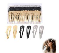 Zolara 60 Pièces Barettes Cheveux, 5 CM Pince Plate Cheveux, Épingle à Cheveux en Métal, Emballer les Boîtes (pour Femmes et Filles, Doré, Argenté, Noir)