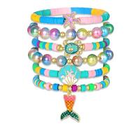 ZOLEAROPY Bracelets empilables bohèmes pour l'été, la plage, l'océaon, les fêtes d'anniversaire, les étoiles de mer, les coquillages, les sirènes, les tortues, les vacances, les vacances, un cadeau