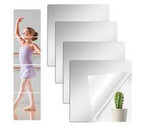 ZOLGINAH 4 Pièces Miroir Mural Autocollant 20 x 20 CM, Miroir Adhesif Mural Flexible Miroir a Coller Acrylique Mirroir Murale Decoratif pour Chambre, Porte, Salle de Bain, Salon