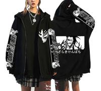 Zolito BL.EA.CH Sweat-Shirt à Fermeture Éclair avec Capuche, Veste 3D Imprimé pour Les Fans Anime, Vêtements Top Tendance Extérieur Automne, Hommes Femmes(Black2,M)
