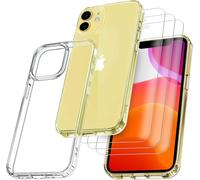 Zoll Iphone 12 Mini 5.4 Case, With 3 Armor Tempered Glass Films, Never Yellowing Military Standard, Shock Resistant And Scratch Resistant Protective Case Transparent