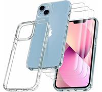 Zoll Iphone 14 Plus 6.7 Case, With 3 Armor Tempered Glass Films, Never Yellowing Military Standard, Shock Resistant And Scratch Resistant Protective Case Transparent