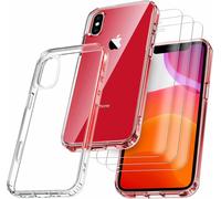 Zoll Iphone X/Xs 5.8 Case, With 3 Armor Tempered Glass Films, Never Yellowing Military Standard, Shock Resistant And Scratch Resistant Protective Case Transparent