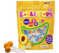 Zollipops Clean Teeth Pops Bonbons sans sucre avec xylitol, sucettes sans colorant, adaptées aux régimes cétogènes et diabétiques, gâteries approuvées par les dentistes pour enfants (pêche, 88,9 g)