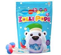 Zollipops Clean Teeth Pops, sans sucre, framboise bleue, pastèque, 5 oz | Zéro sucre, les sucettes approuvées par les dentistes aident à prévenir les caries au xylitol ; idéales pour les enfants