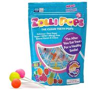 Zollipops Clean Teeth Pops Sucres sans sucre avec xylitol, sucettes sans colorant, adaptées aux régimes cétogènes et diabétiques, gâteries approuvées par les dentistes pour enfants (fruits assortis