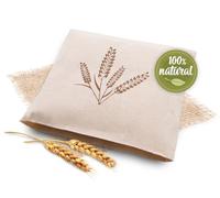 ZOLLNER Coussin aux graines grand - coussin chauffant adapté au micro-ondes - contre les tensions de la nuque et des épaules - grains de blé naturels - housse amovible et lavable, 21x21 cm