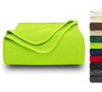 ZOLLNER Couverture Douillette 130x170 cm - Couverture Polaire Douillette - Lavable jusqu'à 95 °C - Bordure de Haute qualité - Antistatique - Polyester - Couleur Vert Pomme - certifiée Oeko Tex®