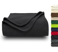ZOLLNER Couverture Douillette 130x170 cm - Couverture Polaire Douillette - Lavable jusqu'à 95 °C - Bordure de Haute qualité - Antistatique - Polyester - Couleur Noir - certifiée Oeko Tex®