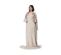 ZOLLNER Couverture Douillette avec Manches - Couverture de canapé Super Douillette et Chaude - Beige - en 170x200 cm - avec Poches - Lavable jusqu'à 95°C - qualité hôtel - certifiée Oeko Tex®