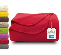 ZOLLNER Couverture Douillette en Rouge - Couverture de canapé Douce en 130x170 cm - avec Bord ourlé - Polyester - Lavable jusqu'à 95°C - qualité hôtel - certifiée Oeko Tex®