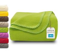 ZOLLNER Couverture Douillette en Vert - Couverture de canapé Douce en 130x170 cm - avec Bord ourlé - Polyester - Lavable jusqu'à 95°C - qualité hôtel - certifiée Oeko Tex®