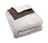 ZOLLNER Couverture Douillette et Moelleuse - Couverture réversible Douillette 150 x 200 cm - Lavable à 30 °C - Magnifique Imitation Fourrure sur Polaire Marron - certifiée Oeko Tex®