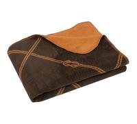 ZOLLNER Couverture Douillette Moelleuse 150 x 200 cm - Couverture de canapé Douillette et Douce en Marron - Lavable à 40 °C - Tissu mélangé Respirant - qualité hôtelière - certifiée Oeko Tex®