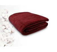 ZOLLNER Couverture Douillette Moelleuse en 150x200 cm - Couverture de canapé Douce en Bordeaux - Lavable jusqu'à 40°C - avec Bande de Bordure - qualité hôtelière - certifiée Oeko Tex®