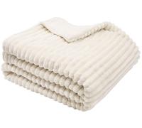 ZOLLNER Couverture en Peluche 100% Polyester, Blanc.