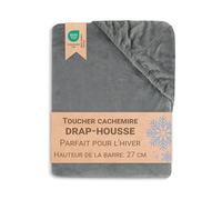 ZOLLNER Drap-Housse en 140-160x200 cm - avec élastique incorporé - Microfibre - en Gris - Lavable jusqu'à 30°C - qualité hôtel - certifié Oeko Tex®