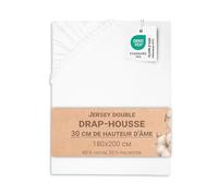 ZOLLNER Drap-Housse en 180x200 cm - avec élastique intégré - Tissu mélangé - Lavable jusqu'à 95°C - qualité hôtelière - certifié Oeko Tex®