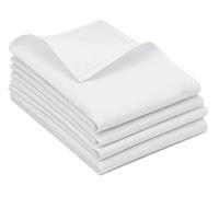 ZOLLNER Ensemble de 4 torchons en 100% Lin, 50x70 cm, Blanc.