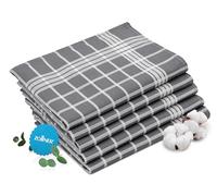 ZOLLNER Ensemble de 5 torchons de Cuisine 100% Coton, 50x70 cm, Gris.