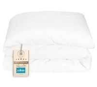 ZOLLNER Housse de Couette en 240x220 cm - Blanc - Fermeture Pratique par Boutons - Coton - Lavable à 95°C - qualité hôtelière