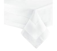 ZOLLNER Lot de 1 - Nappe avec Bordure en Satin - Blanc
