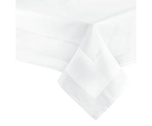 ZOLLNER Lot de 1 - Nappe avec Bordure en Satin - Blanc